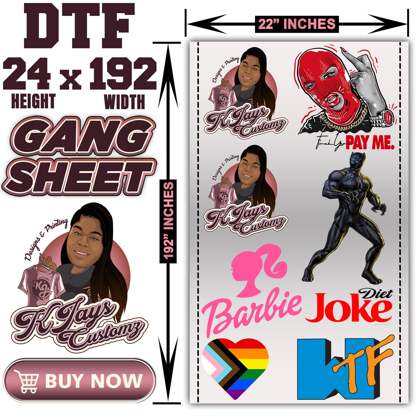 DTF GANG SHEET 22" X 192"