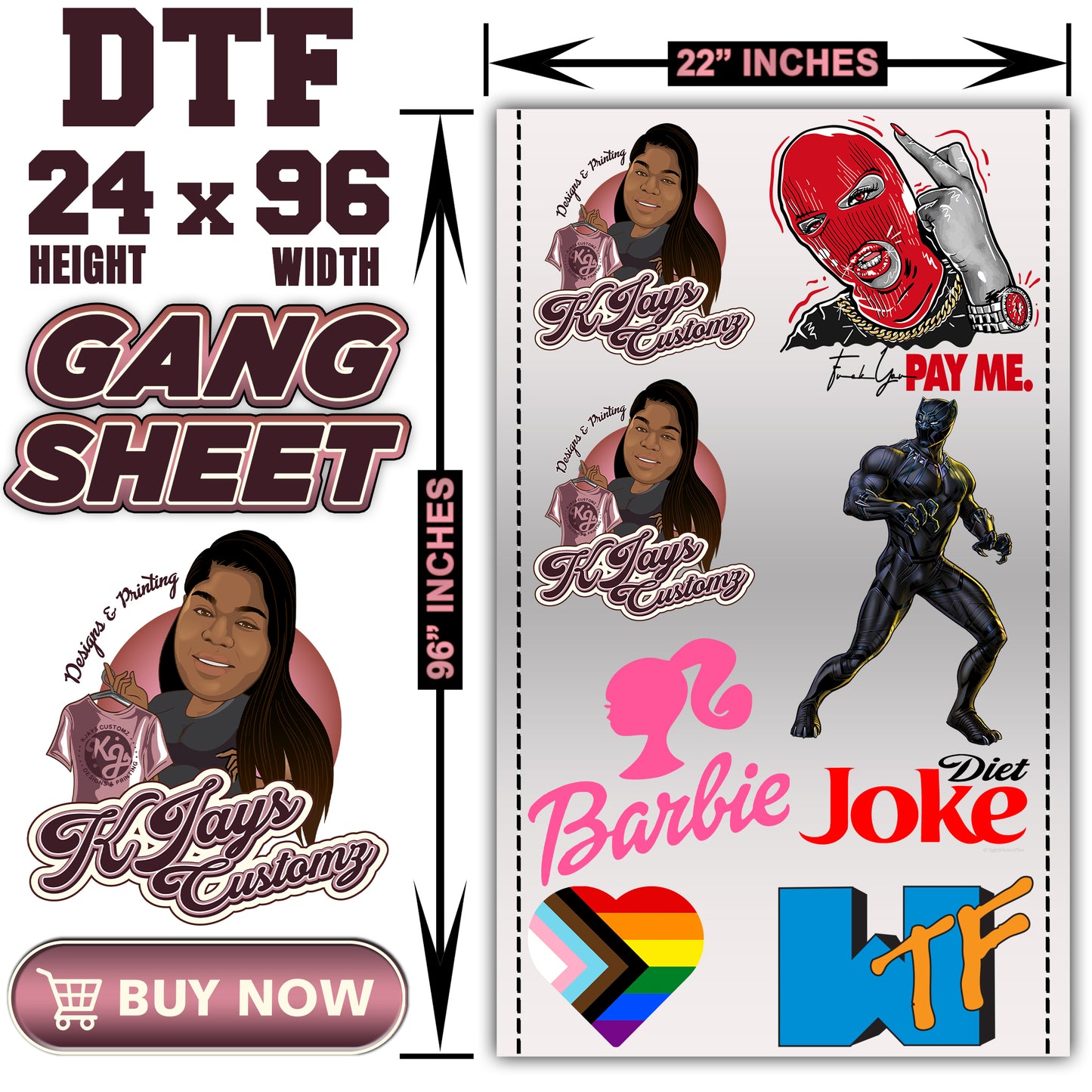 DTF GANG SHEET 22" X 96"